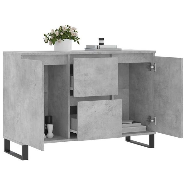 vidaXL Sideboard Concrete Grey 101.5x35x70 cm Engineered Wood