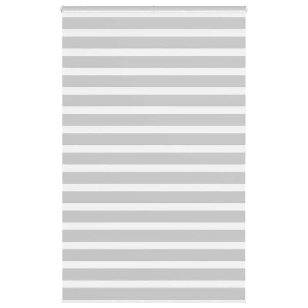 vidaXL Zebra Blind Light Grey 145x200 cm Fabric Width 140.9 cm Polyester
