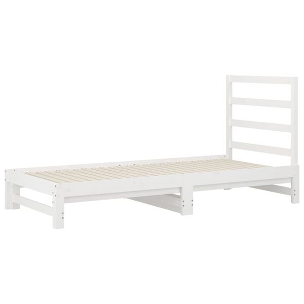 vidaXL Pull-out Day Bed without Mattress White 2x(90x200) cm