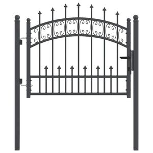 vidaXL Fence Gate with Spear Top KAMPEN 103 x 75 cm Steel Lockable