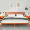vidaXL Bed Frame with Headboard Wax Brown 180 x 200 cm Solid Pine Wood