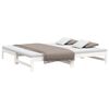 vidaXL Pull-out Day Bed without Mattress White 2x(100x200) cm