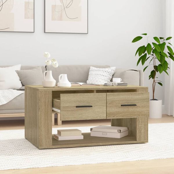 vidaXL Coffee Table Sonoma Oak 80x50x40 cm Engineered Wood