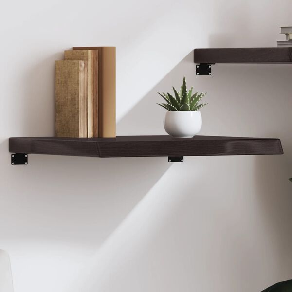 vidaXL Wall Shelf Dark Brown 60x50x(2-6) cm Treated Solid Wood Oak