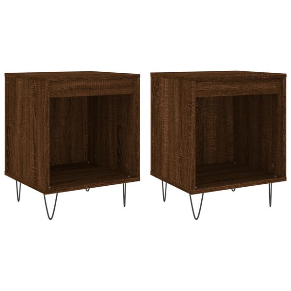 vidaXL Bedside Cabinets 2 pcs Brown Oak 40x35x50 cm Engineered Wood