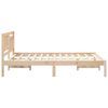 vidaXL Bed Frame with Headboard Brown 135 x 190 cm Solid Pine Wood