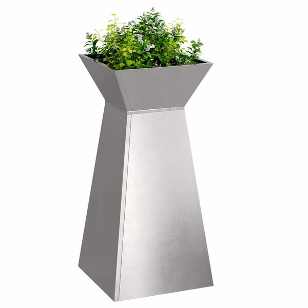 vidaXL Pillar Planter Silver 35 x 35 x 73 cm Stainless Steel
