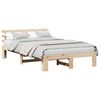 vidaXL Bed Frame with Headboard Natural 120 x 190 cm Solid Pine Wood