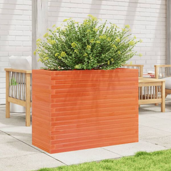 vidaXL Garden Planter Wax Brown 90x40x68.5 cm Solid Wood Pine