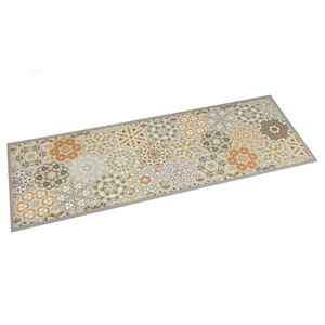 vidaXL Kitchen Rug Washable Hexagon Pastel 45x150 cm Velvet