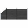 vidaXL Fence Set 3 pcs 446 x 186 cm WPC and Aluminium Black