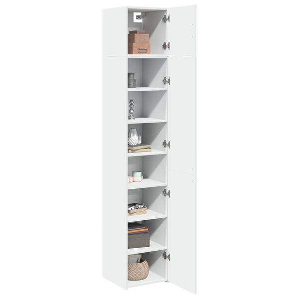 vidaXL Slim Storage Cabinet White 40x42.5x225 cm Engineered Wood