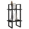 vidaXL 2-Tier Book Cabinet Black 40x30x70 cm Solid Pine Wood