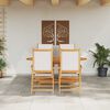 vidaXL Garden Dining Set Folding 5 pcs Cream White Solid Acacia Wood