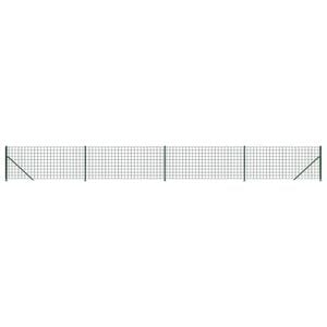 vidaXL Wire Mesh Fence with Flange Green 0,8x10 m