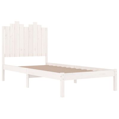 vidaXL Bed Frame White Solid Wood Pine 100x200 cm