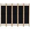 vidaXL Folding 5-Panel Room Divider 200 cm Bamboo and Canvas