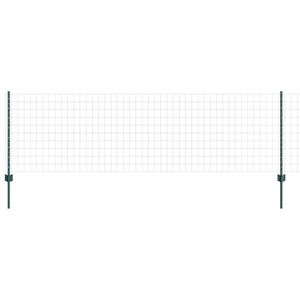 vidaXL Euro Fence with Post 10 x 0.8 m PVC-Coated Steel Green Mesh