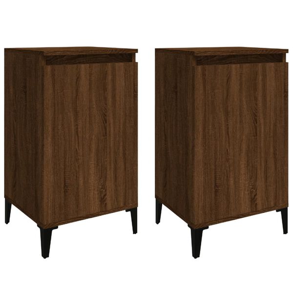 vidaXL Bedside Cabinets 2 pcs Brown Oak 40x35x70 cm Engineered Wood