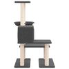 vidaXL Cat Tree with Sisal Scratching Posts Dark Grey 94.5 cm