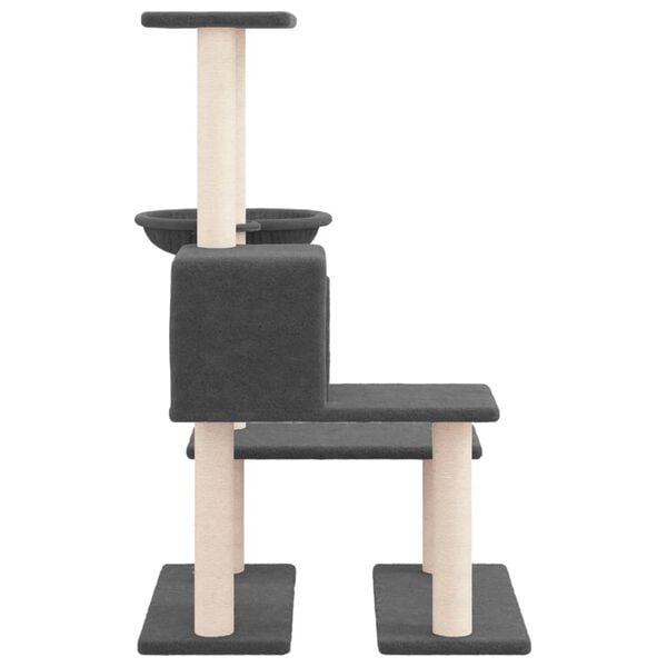 vidaXL Cat Tree with Sisal Scratching Posts Dark Grey 94.5 cm