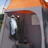 vidaXL Shower Tent Folding Grey and Orange 160 x 160 x 227 cm Steel