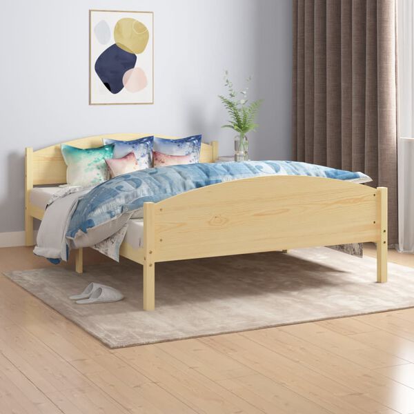vidaXL Bed Frame without Mattress Solid Pine Wood 140x200cm