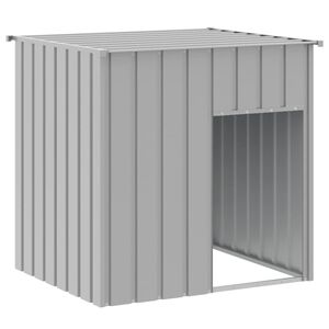 vidaXL Dog House with Roof Light Grey 110x103x109 cm Galvanised Steel