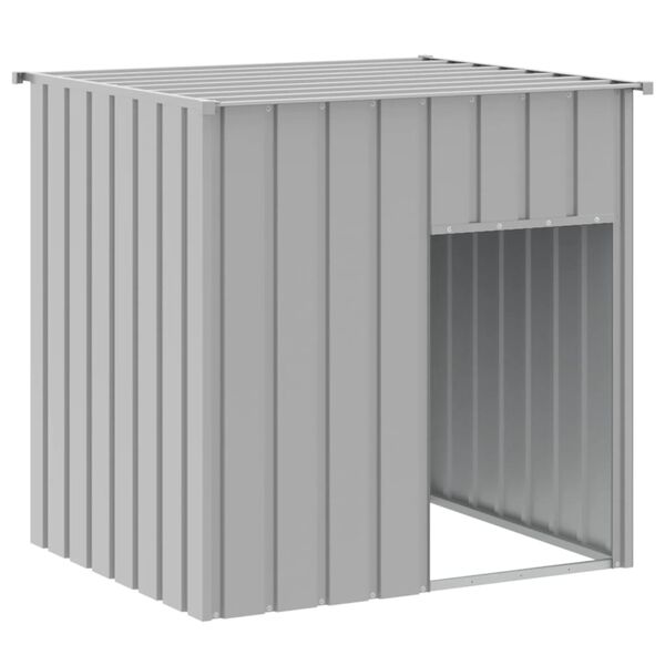 vidaXL Dog House with Roof Light Grey 110x103x109 cm Galvanised Steel