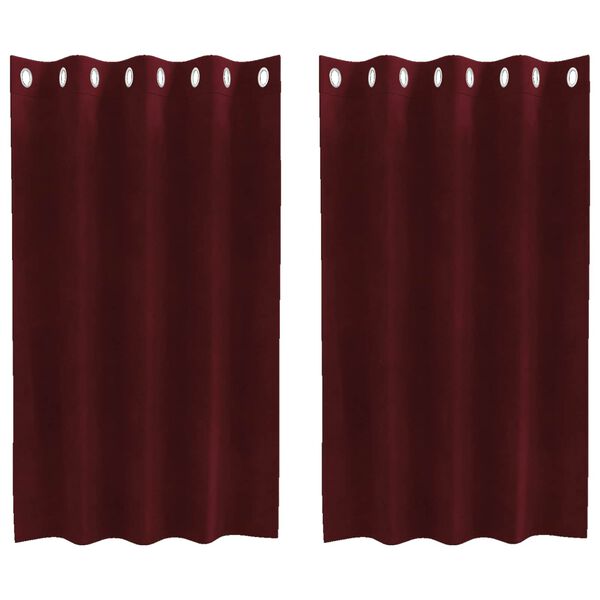 vidaXL Blackout Curtains 2 pcs Wine Red 140 x 140 cm Velvet