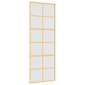vidaXL Sliding Door Gold 76x205 cm Frosted ESG Glass and Aluminium