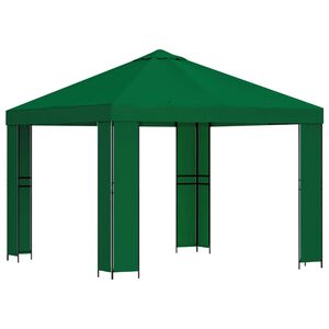 vidaXL Gazebo 3 x 3 m Green Polyester and Steel 190 gsm