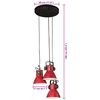 vidaXL Hanging Lamp 25 W Distressed Red 30x30x100 cm E27