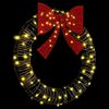 vidaXL Wreath with 80 LEDs Warm white 91 x 91 x 9 cm Rattan