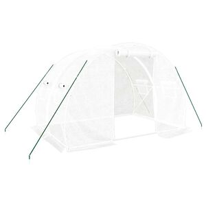 vidaXL Greenhouse with Steel Frame White 6 m&sup2; 3x2x2 m