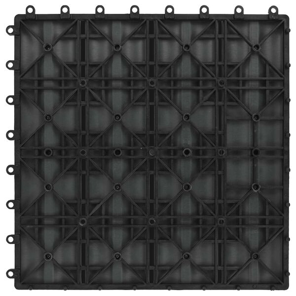 vidaXL Decking Tile 3D Design 11 pcs Black 30 x 30 cm WPC