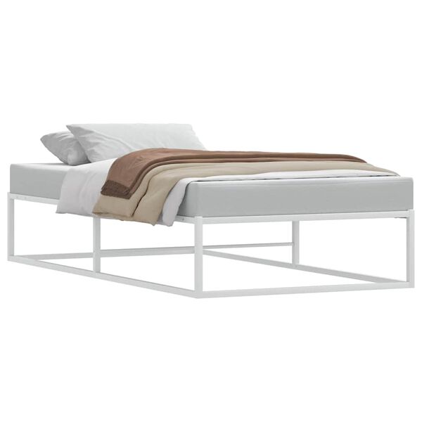 vidaXL Bed Frame without Mattress White 100x200 cm Metal