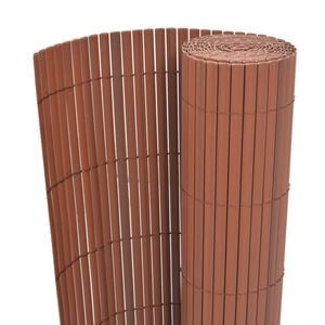 vidaXL Double-Sided Garden Fence PVC 90x500 cm Brown