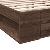 vidaXL Bed Frame with Drawers without Mattress Brown Oak 200x200 cm