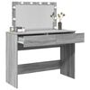 vidaXL Dressing Table with LED Grey Sonoma 100x40x120 cm