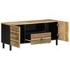 vidaXL TV Cabinet Black 105x33.5x46 cm Solid Rough Wood Mango