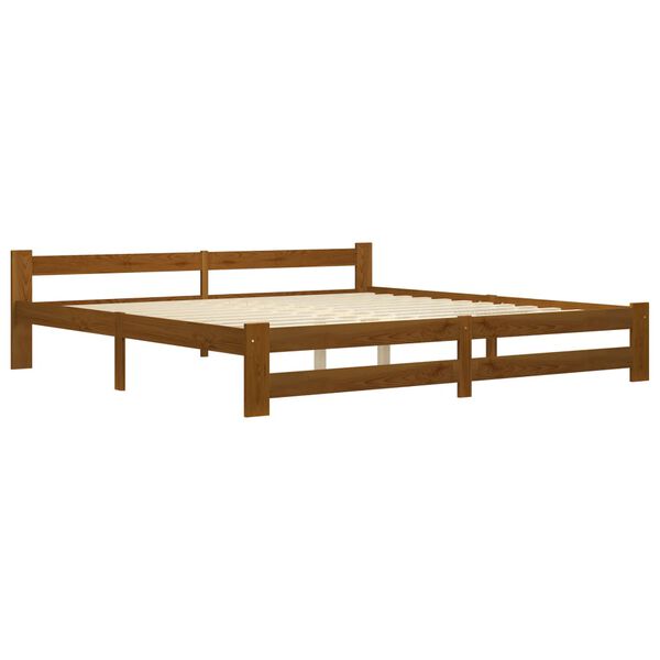 vidaXL Bed Frame without Mattress Honey Brown Solid Wood 200x200 cm (322011+321987)