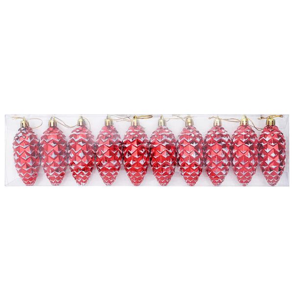 vidaXL Christmas Pine Cone Ball 40 pcs Red