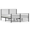 vidaXL Metal Bed Frame without Mattress with Footboard Black 120x200cm