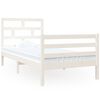 vidaXL Bed Frame without Mattress White 90x190 cm Single Single Solid Wood