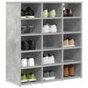 vidaXL Shoe Cabinet Concrete grey 77.5 x 30 x 83.5 cm Engineered Wood