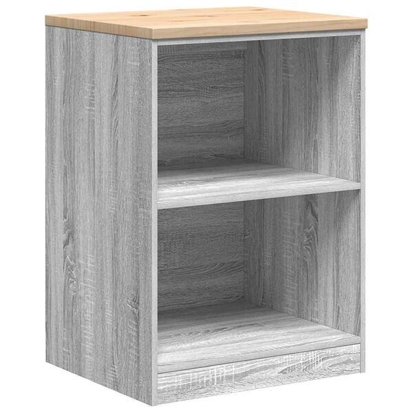 vidaXL Garage Storage Cabinet Grey Sonoma 60x51x85 cm Solid Wood Pine