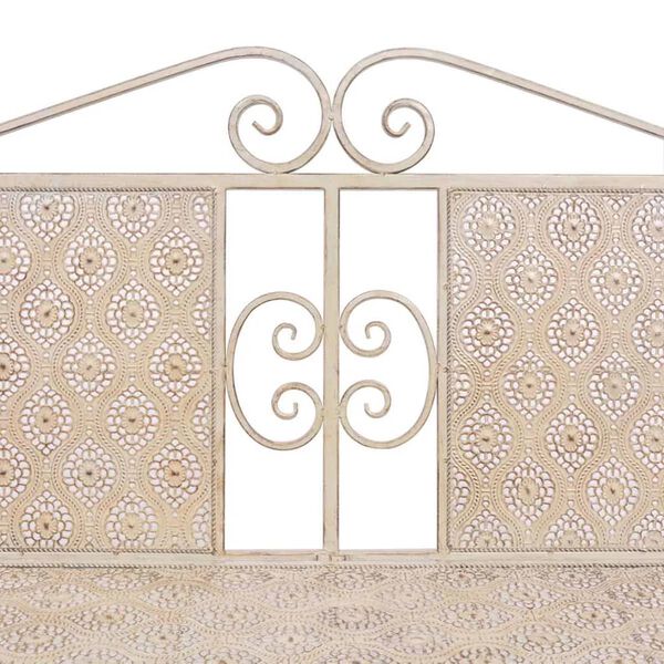 vidaXL Garden Bench 115 cm Steel Vintage White