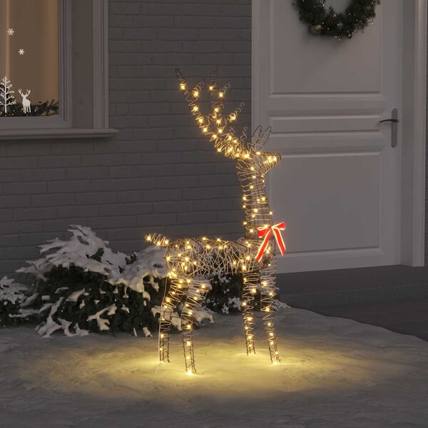 vidaXL 3D Reindeer with 140 LEDs Warm white 68 x 26 x 126 cm Rattan