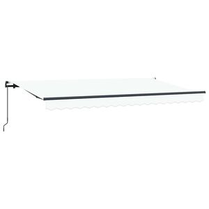vidaXL Retractable Awning Manual White 400 x 200 cm Fabric